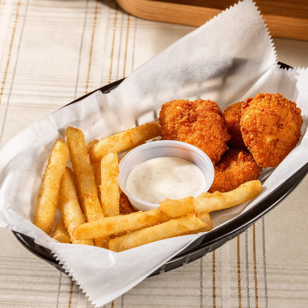 Chicken Nuggets With Fries 5 Pieces.